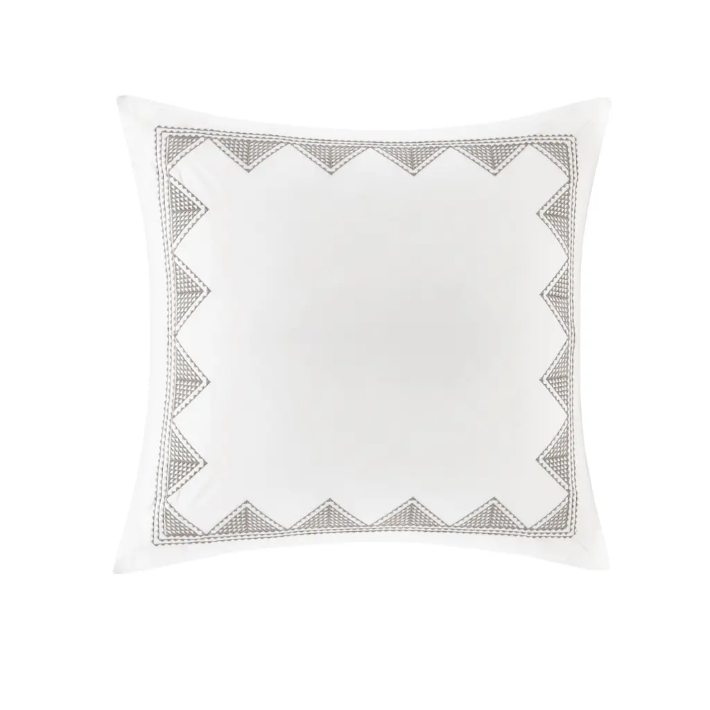 White Cotton Embroidered Euro Sham Pillowcase Bedding Decor jla
