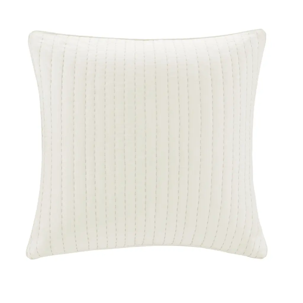 Cotton Quilted Euro Sham White Standard Size Pillow Cover jla