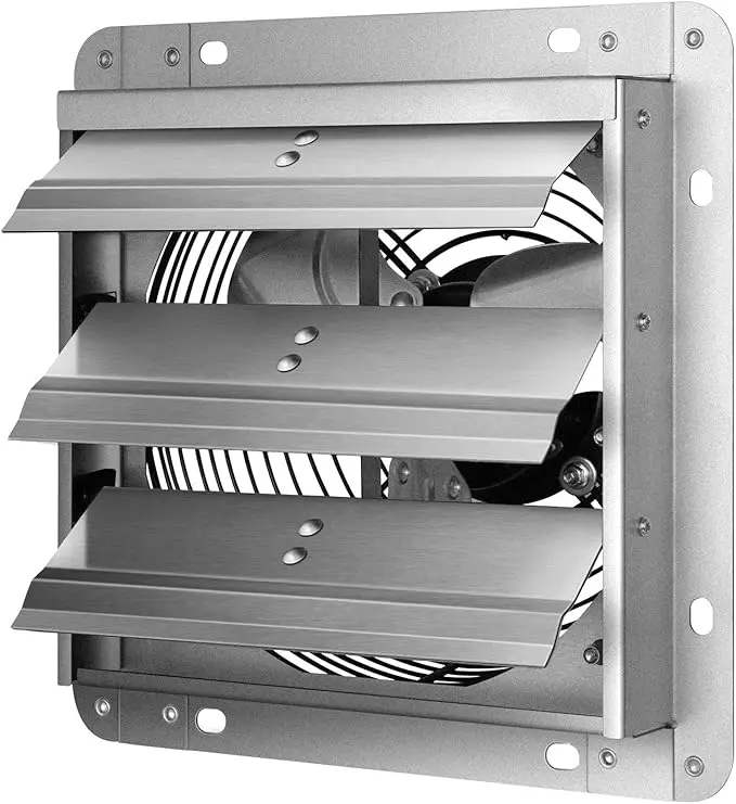 7 Inch Wall Mounted Shutter Exhaust Fan Aluminum 1600 Rpm 760 Cfm w1134dhs