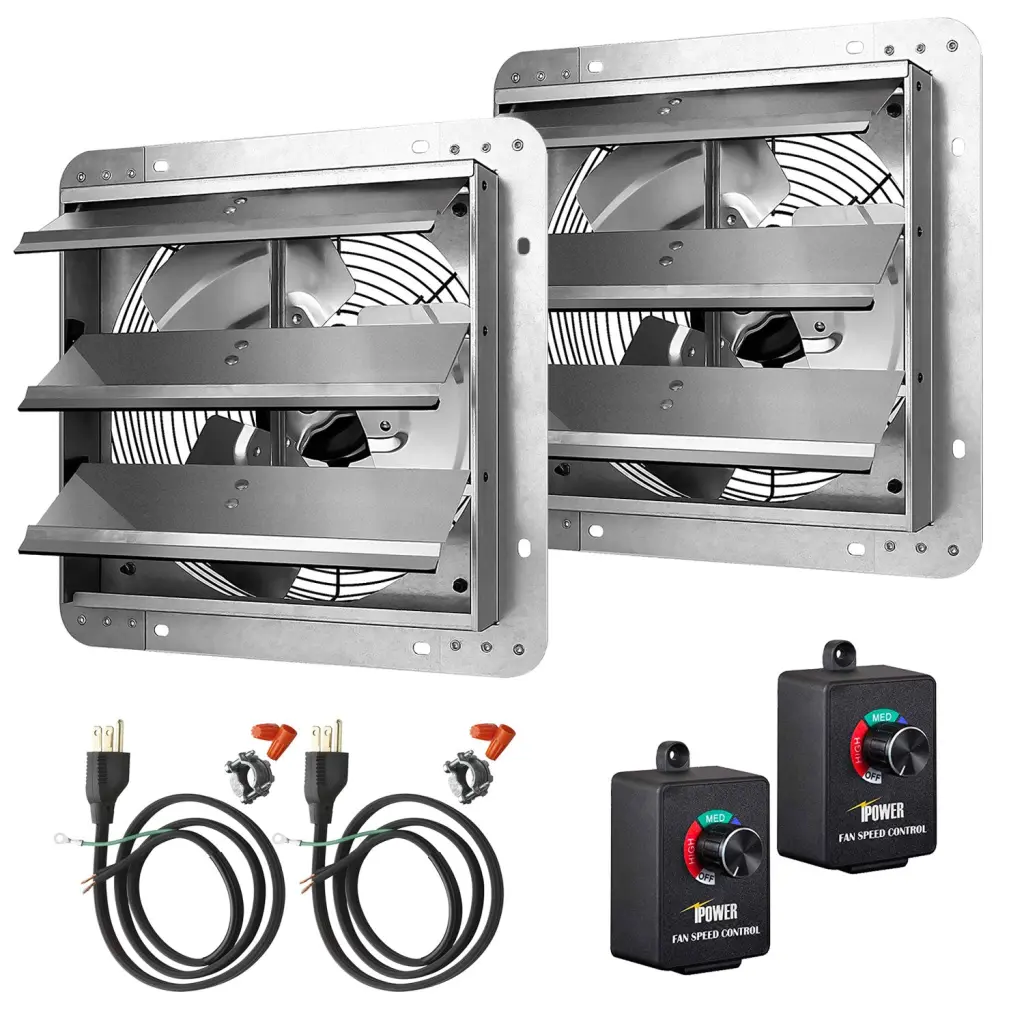 Ipower 12 Inch Variable Shutter Exhaust Fan Light Metal Speed Control Ventilation w1134dhs