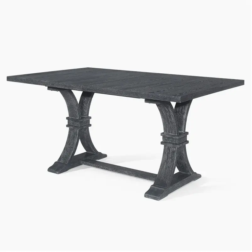 Devingo Extendable Dining Table Gray Seats 6 Elastomerwood Modern Dining Room Table nh-inmax