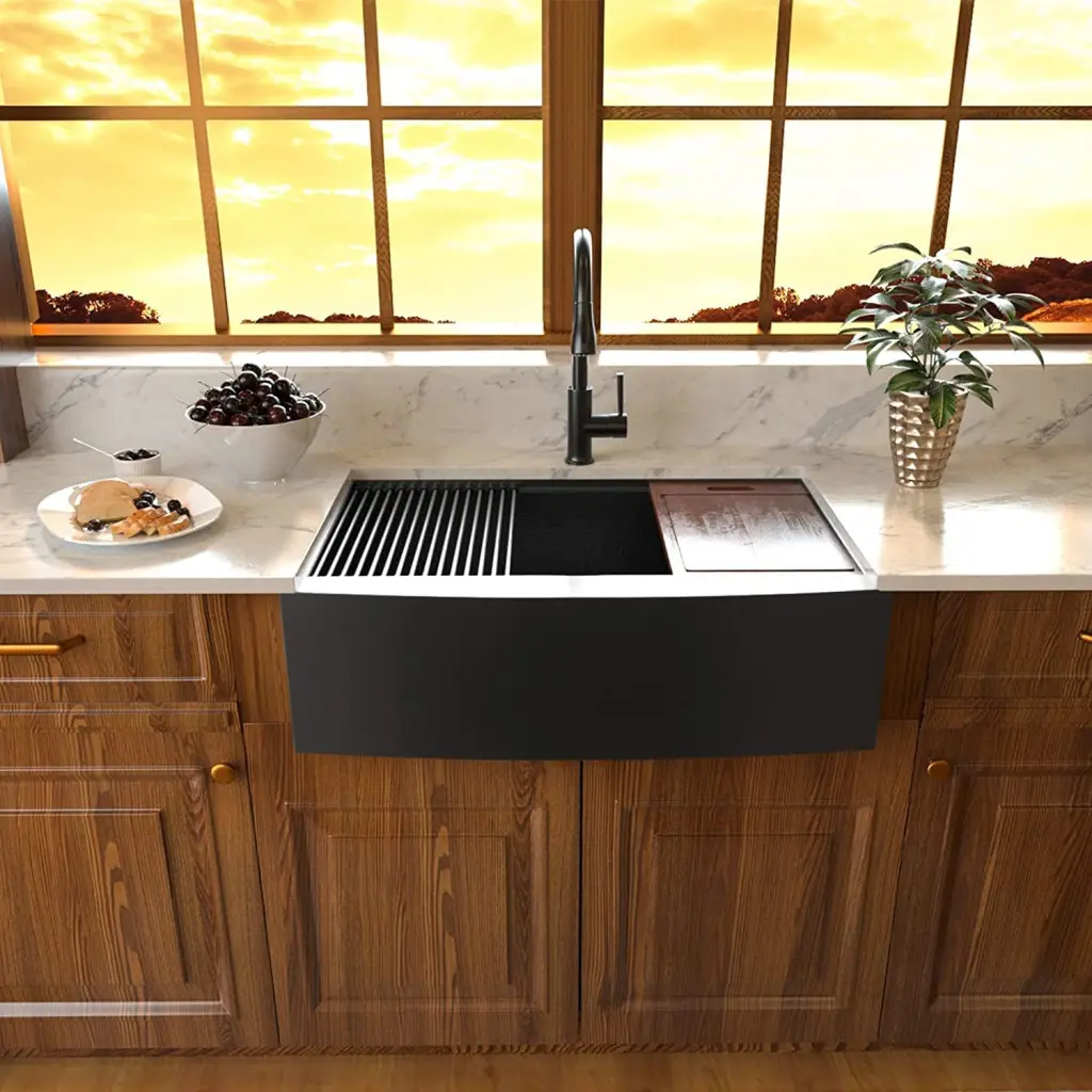 30 Inch Farmhouse Sink Workstation Gunmetal Black Stainless Steel lordear