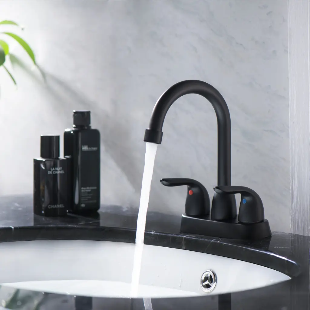 4 Inch 2 Handle Centerset Bathroom Faucet Pop Up Drain lordear
