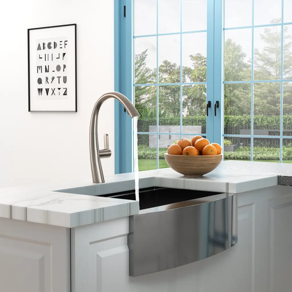 Kitchen Faucet Pull Out Sprayer Brushed Nickel Finish lordear