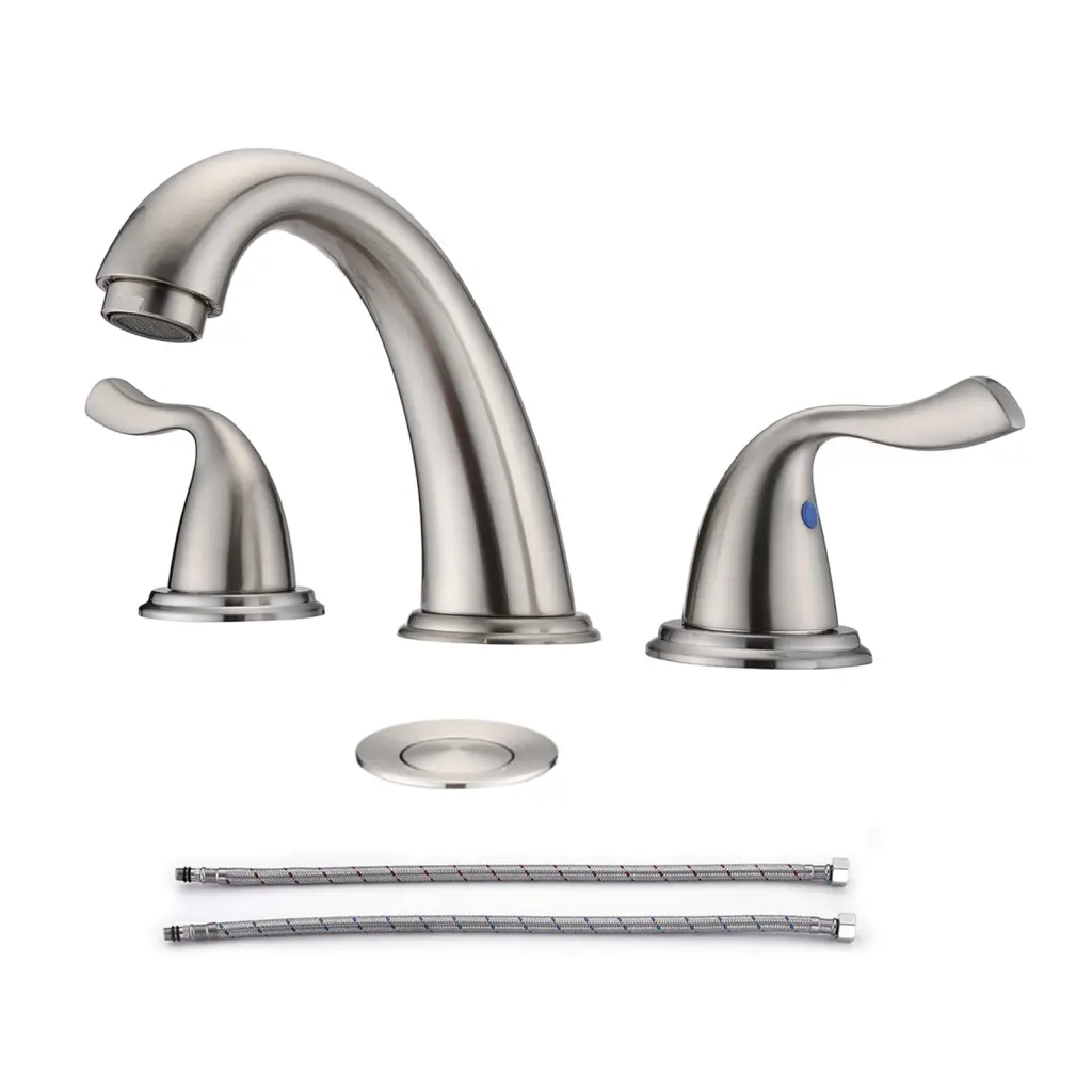 8 Inch 3 Holes 2 Handles Bathroom Sink Faucet Brushed Nickel mexile