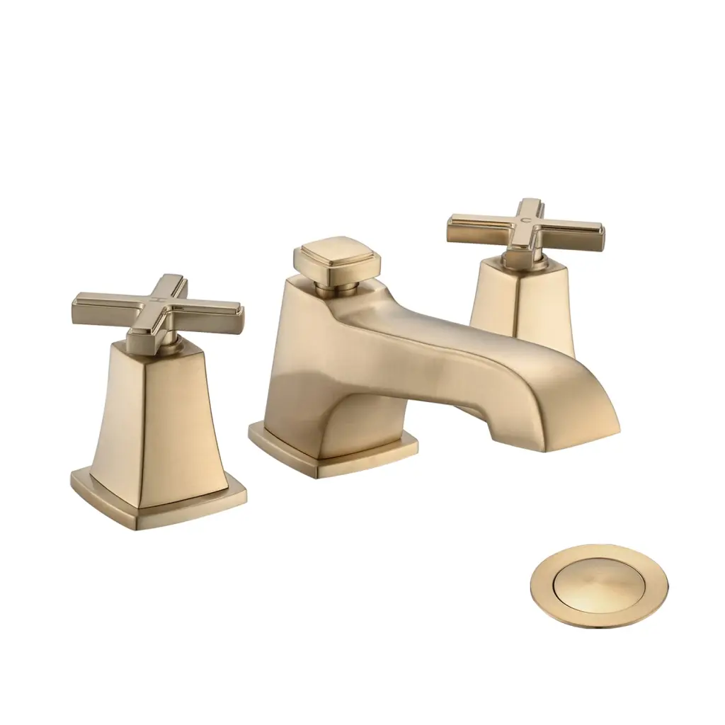 Two Handle Widespread High Arc Bathroom Faucet Drain Assembly Brushed Nickel mexile