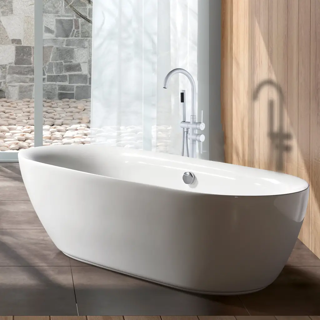 Freestanding Faucet Natural Metallic Finish topcraft