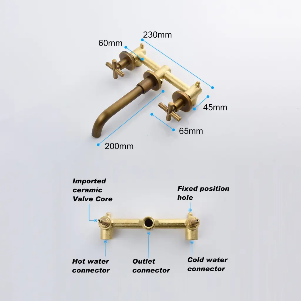 Bathroom Faucet Wall Mounted Bathroom Sink Faucet Metal Alloy Copper Alloy w928 dongtu group