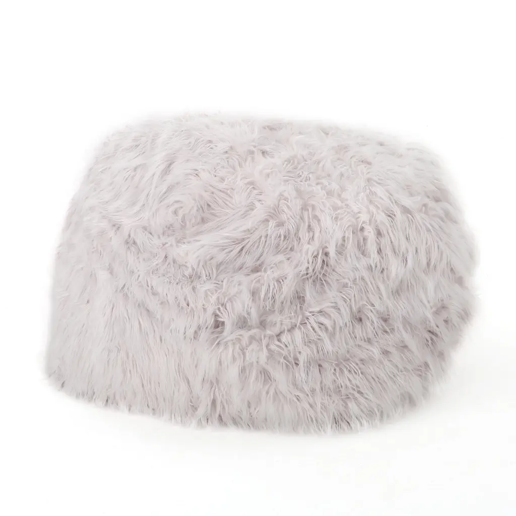 5 Foot Rounded Lavender Faux Fur Bean Bag Comfortable Seating bazar
