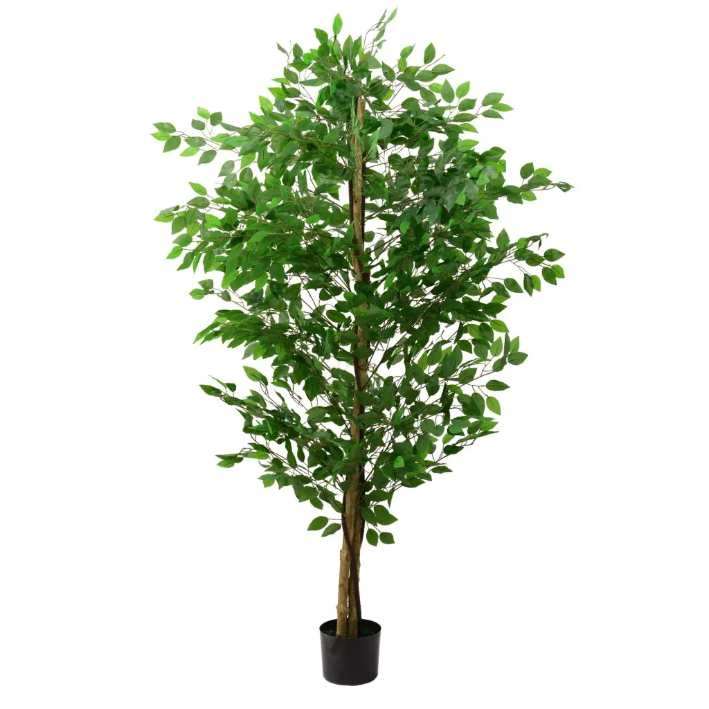 6 Foot Artificial Ficus Tree Realistic Texture and Potted Design zny