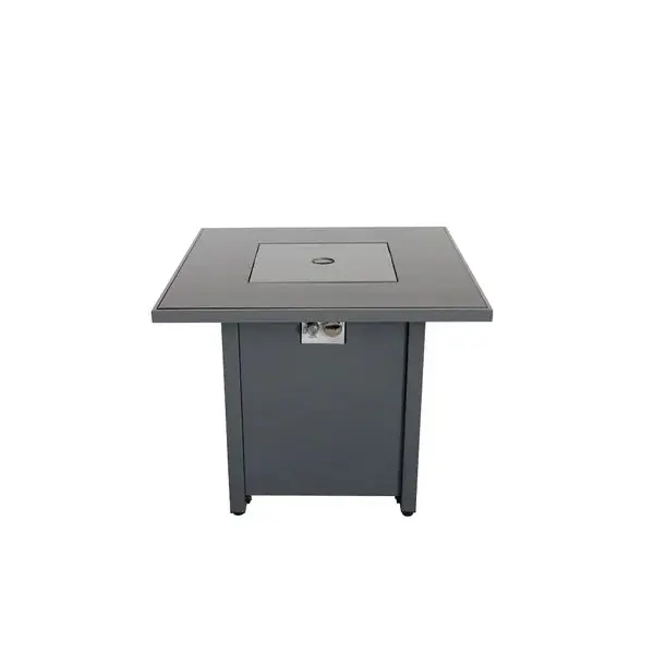 25 Inch H X 30 Inch W Steel Outdoor Fire Pit Table Lid Gray Modern Patio Heater lsi patio furniture