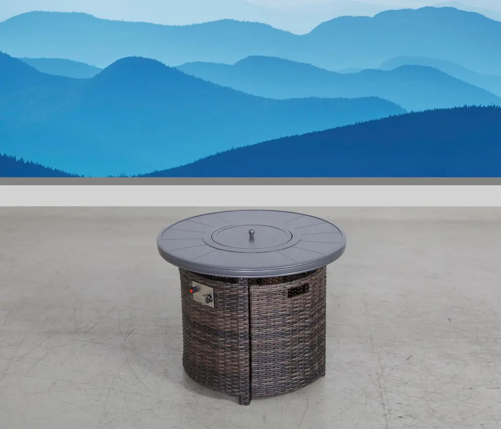 25" H X 32" W Aluminum Outdoor Fire Pit Table Lid Espresso lsi patio furniture