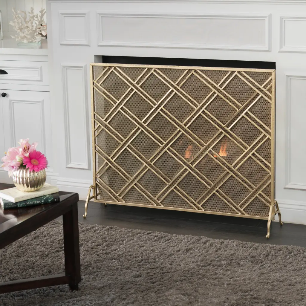 Precious Metal Ferrous Metal Fire Screens Fireplace Safety nh-home living