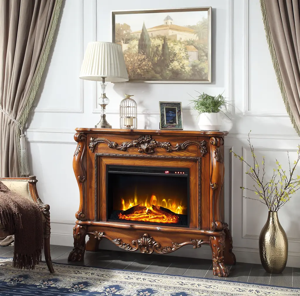 Dresden Fireplace Cherry Oak Finish Solid Timber MDF Mantel acme onsite store