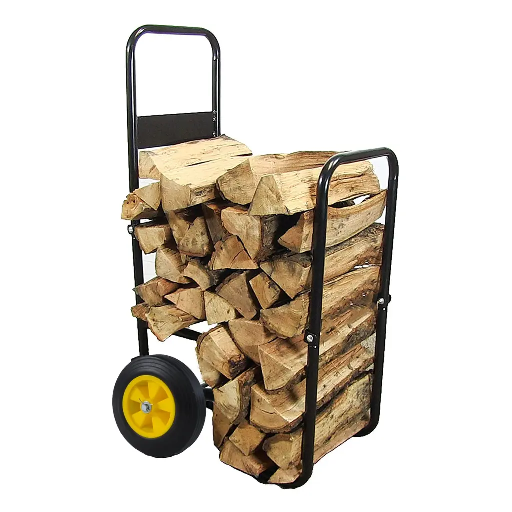 Black Alloy Metal Firewood Log Carrier Basket Indoor or Outdoor Storage qdxfl