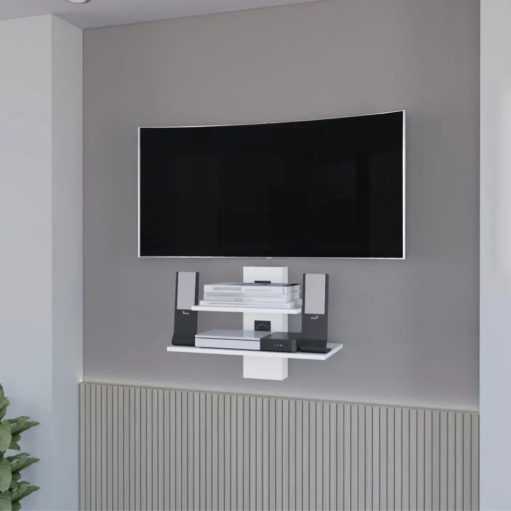 Minot Floating Shelf Polished Dual Shelf Wall Unit Cable Management rta mubles colombia