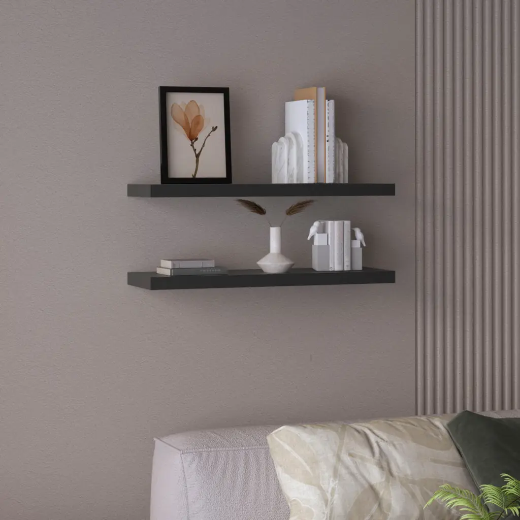 Ecco 31.5 Inch Wide Floating Shelves Set 2 Wall Decor Shelves tuhome
