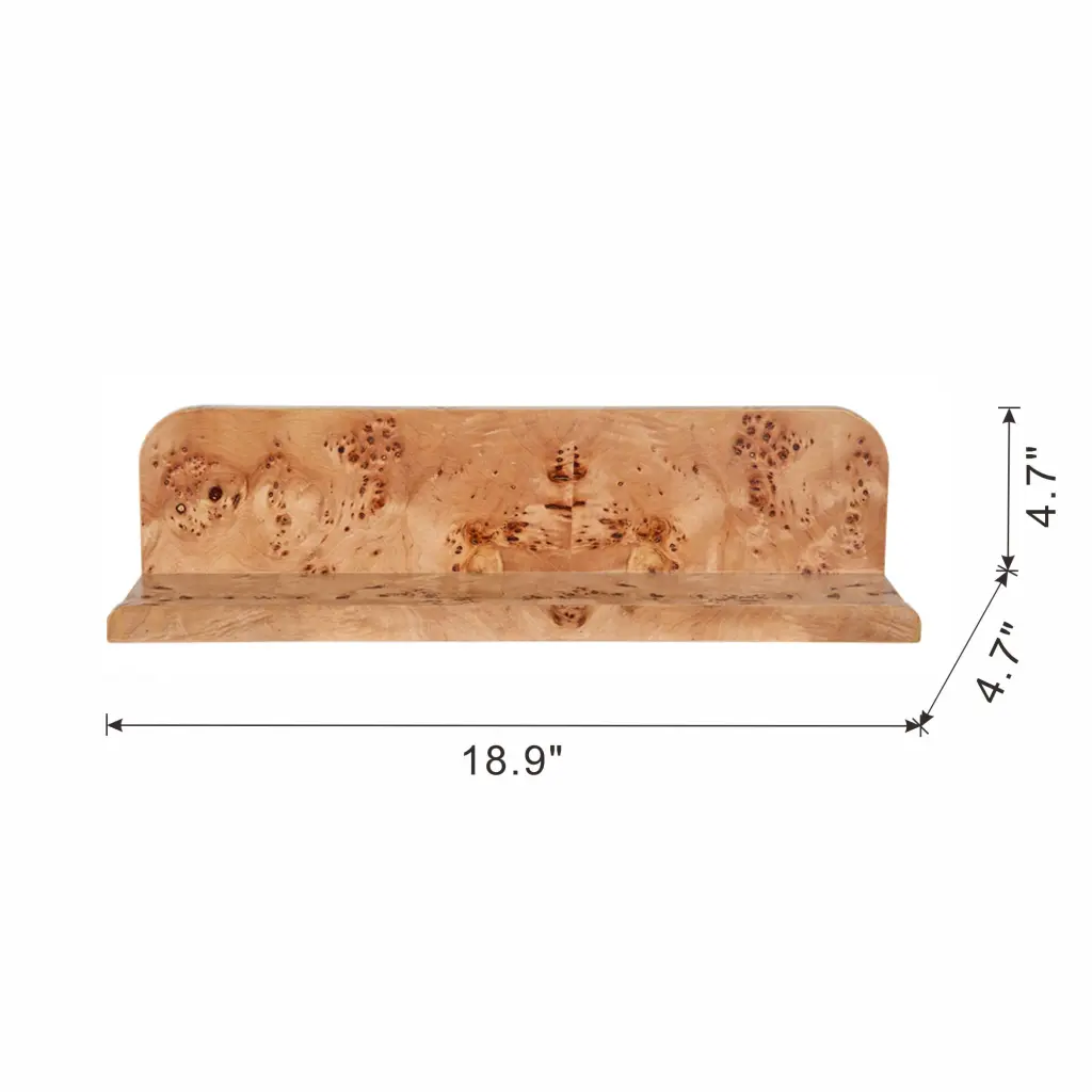 18.9x4.7x4.7 Inch Burl Timber Floating Wall Shelf Brown MDF w2078