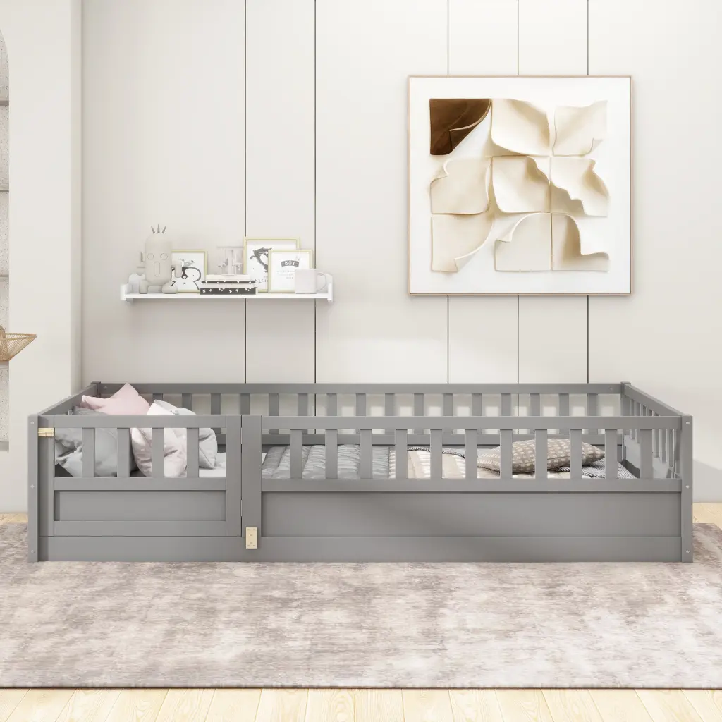 Twin Dimensions Floor Bed Integral Construction and High Security Base srh