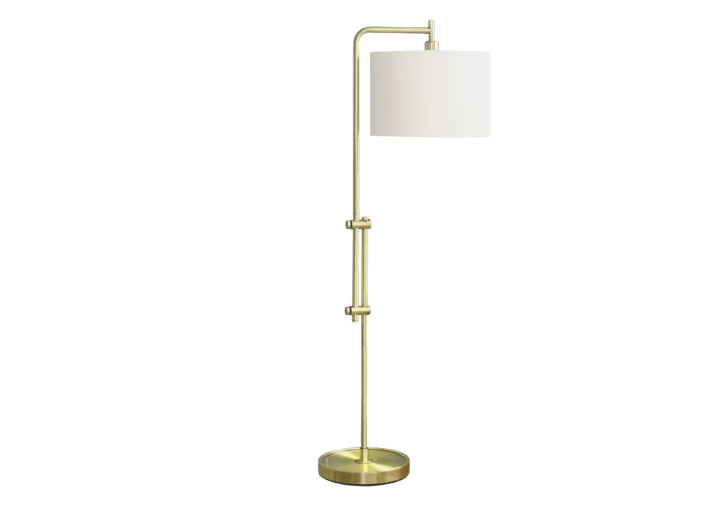 63 Inch Brass Metal Floor Lamp Ivory Cream Shade Contemporary Lighting 8th street living