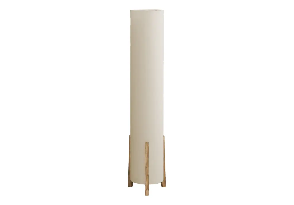 50 Inch Brown Wood Look Floor Lamp Ivory Cream Shade Contemporary Lighting 8th street living
