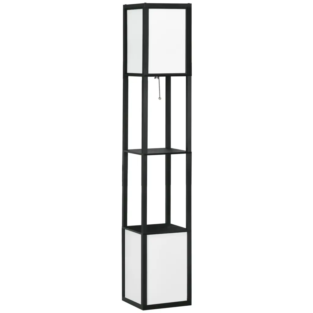 Homcom Modern Floor Lamp Shelves Dual Ambient Tall Standing aosom business