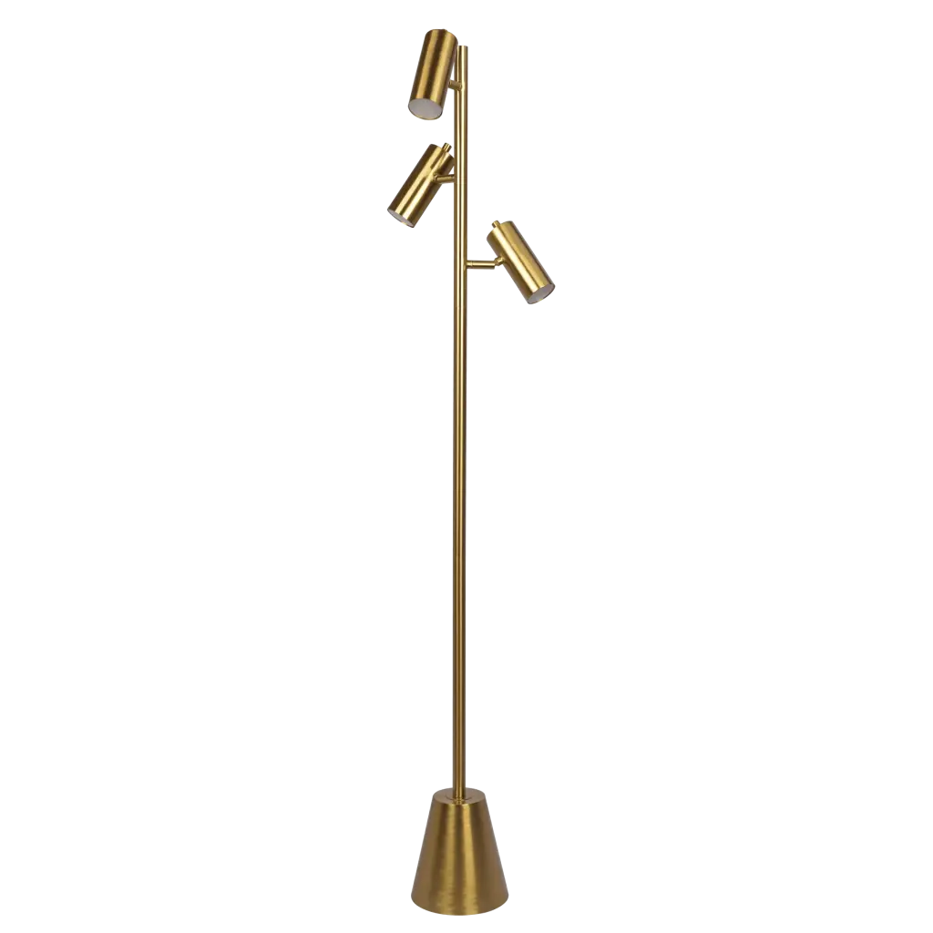 Lumina Copper Alloyed Precious Metal Floor Lamp Rotary Switch Triple Spots ashcroft furniture