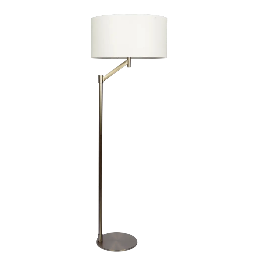 Serene Brushed Nickel Floor Lamp Rotary Switch Metal Base White Living Room Lamp ashcroft furniture