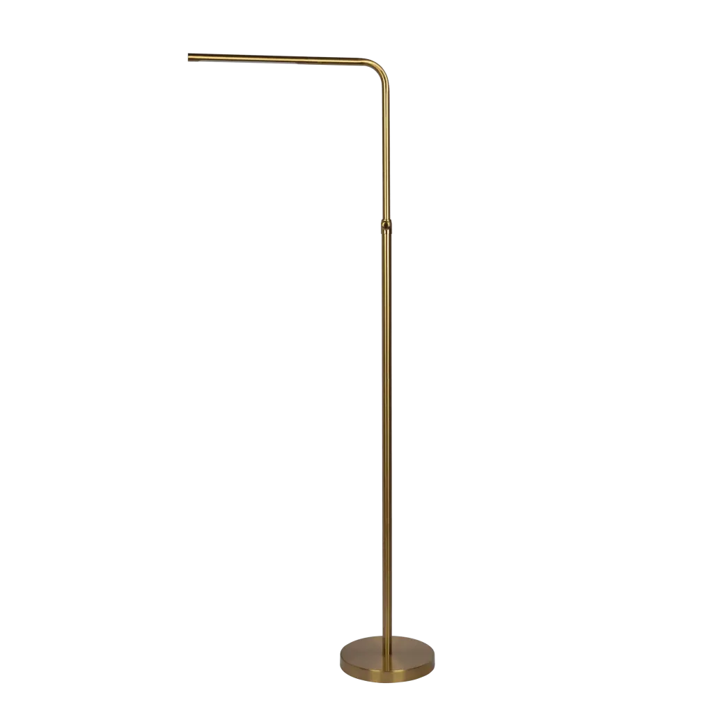 Verve Brassed Gold Floor Lamp On Off Switch Adjustable Led Round Modern Lighting ashcroft furniture
