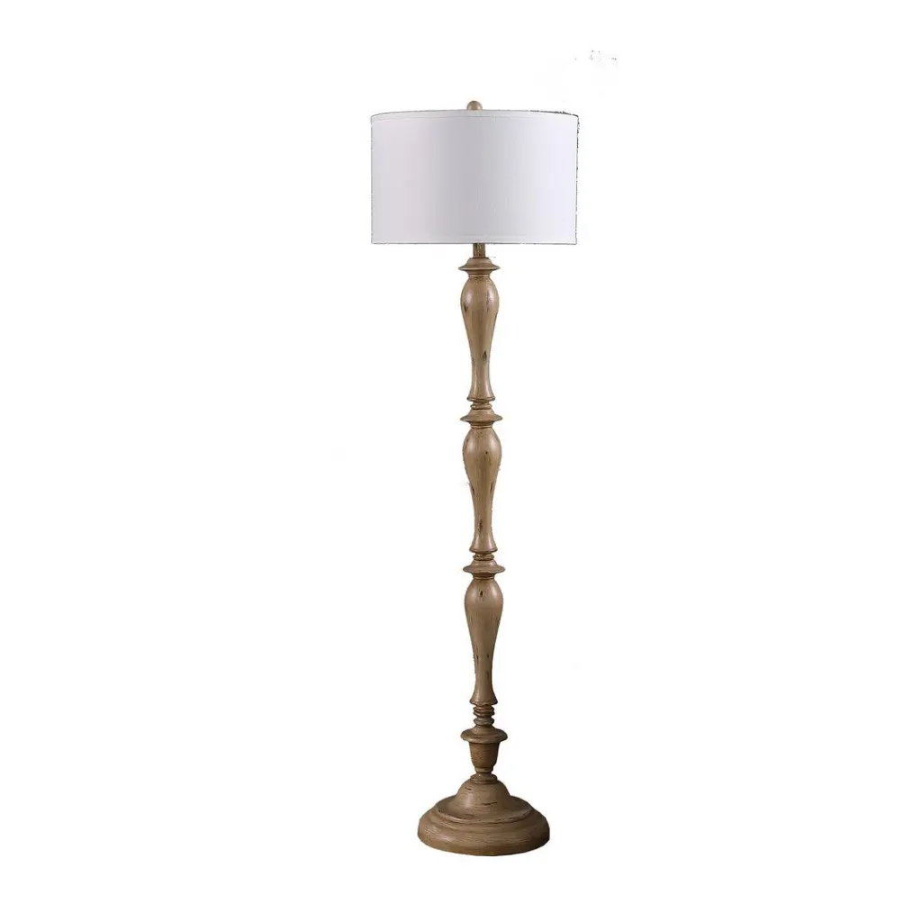 61.5 Inch Coastal Timber Effect Polyresin Cream Floor Lamp california home