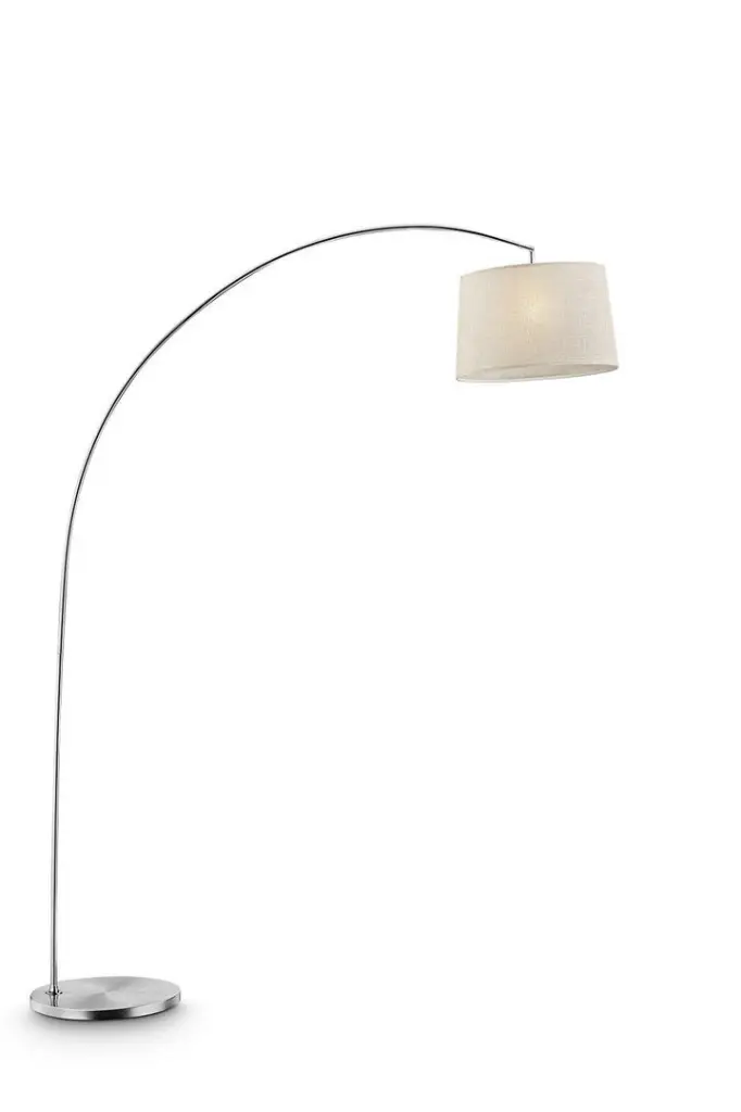 84.5" Tall Metallic Arch Floor Lamp Oma Shiny Metal Finish Ivory Fabric california home