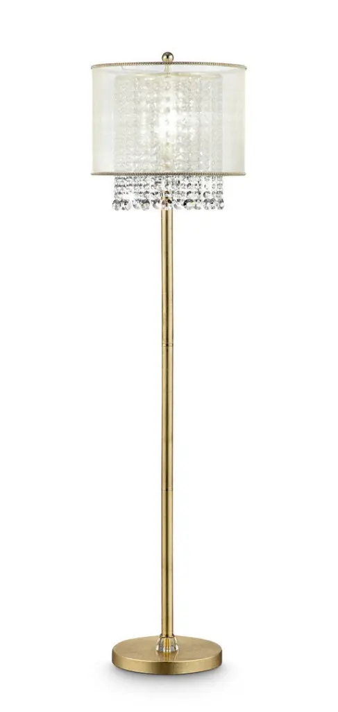 65 Inch Bhavya Floor Lamp Precious Metal Finish and Glass Accents White california home