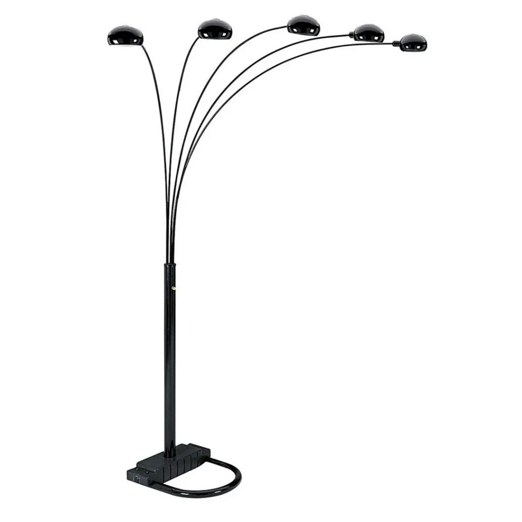 84 Inch Tall Black Metal Floor Lamp 5 Customizable Arch Arms california home