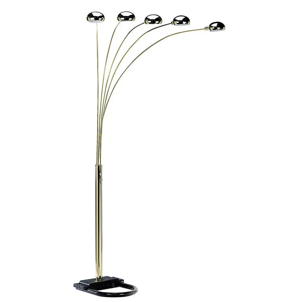 84 Tall Metallic Floor Lamp Sleek Copper Alloy Finish 5 Customizable Lights california home
