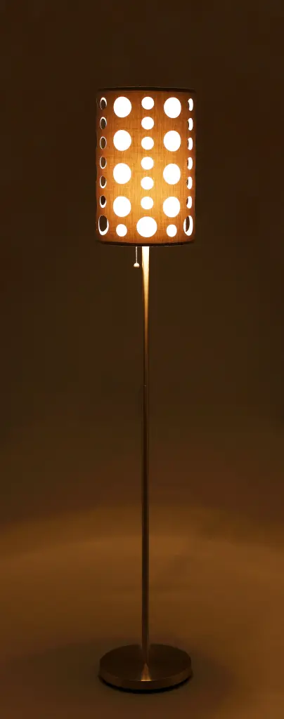 62 Inch Grey White Retro Floor Lamp Metallic Finish sh lighting