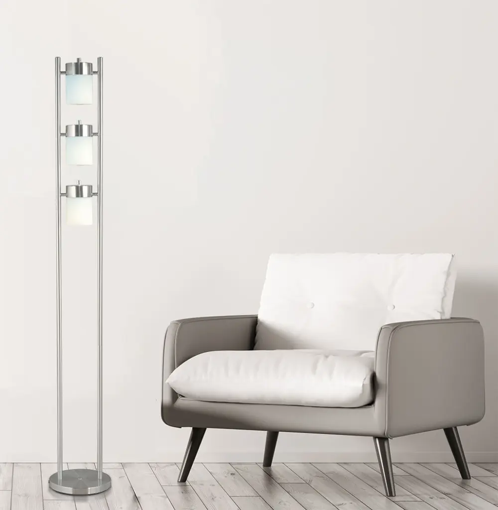 65 Inch H 3 White Head Two Way Customizable Floor Lamp sh lighting