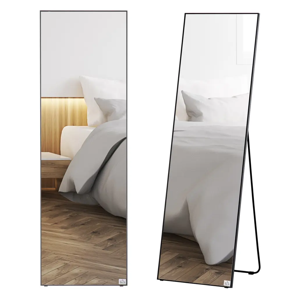 Homcom Full Length Glass Mirror, Freestanding Or Wall Mounted Gown Mirror aosom business