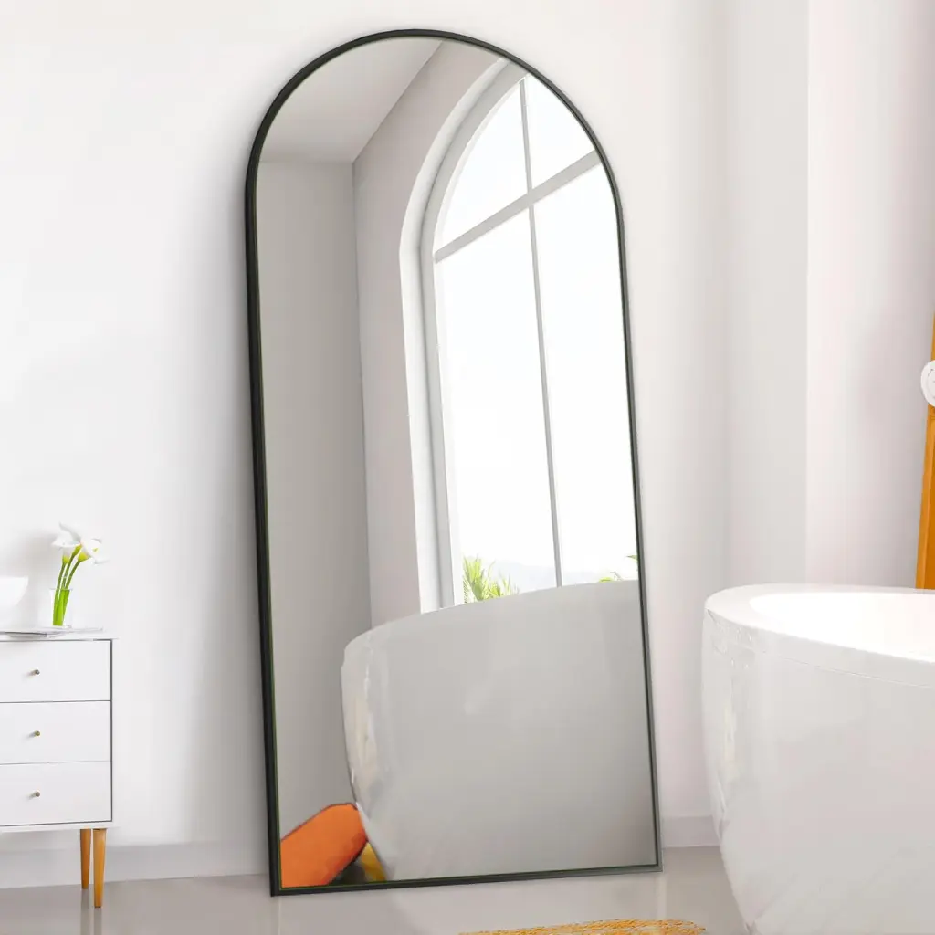 Dolonm 71x28 Inch Arch Full Length Mirror Modern Standing Floor Mirror t2956