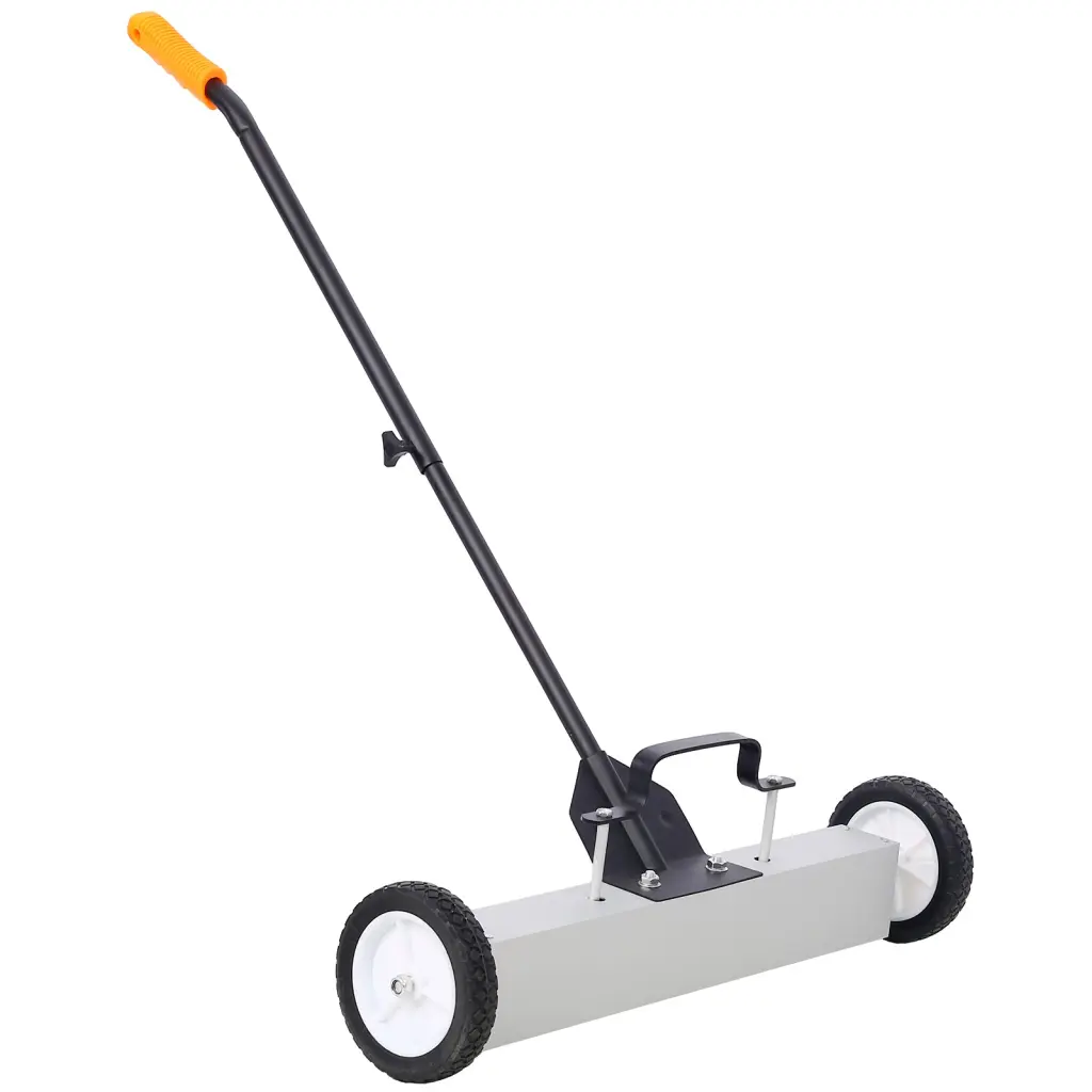 24 Inch Rolling Magnetic Pick Up Sweeper Heavy Duty Push Type Release Handle g-h