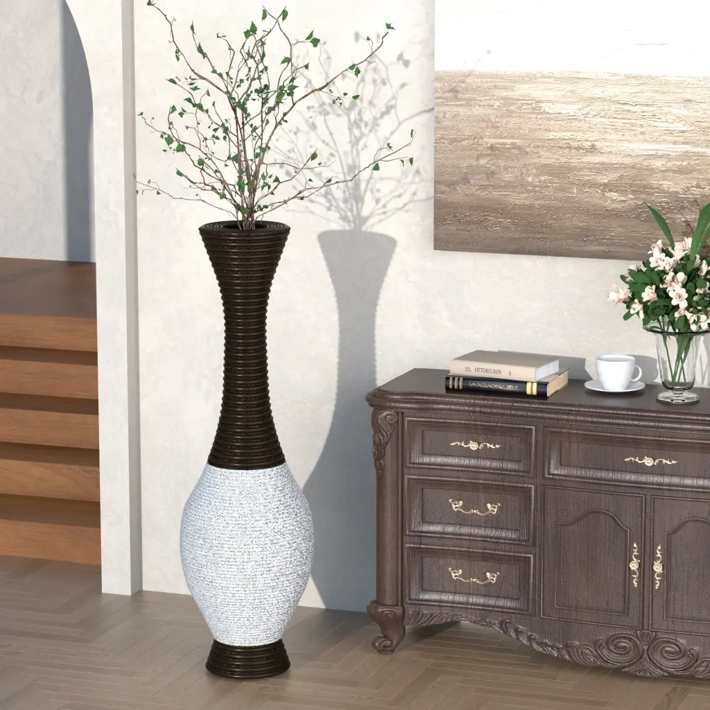 39 Inch Tall Standing Designer Floor Vase Long-lasting Artificial Rattan Elegant yixiu home d-cor
