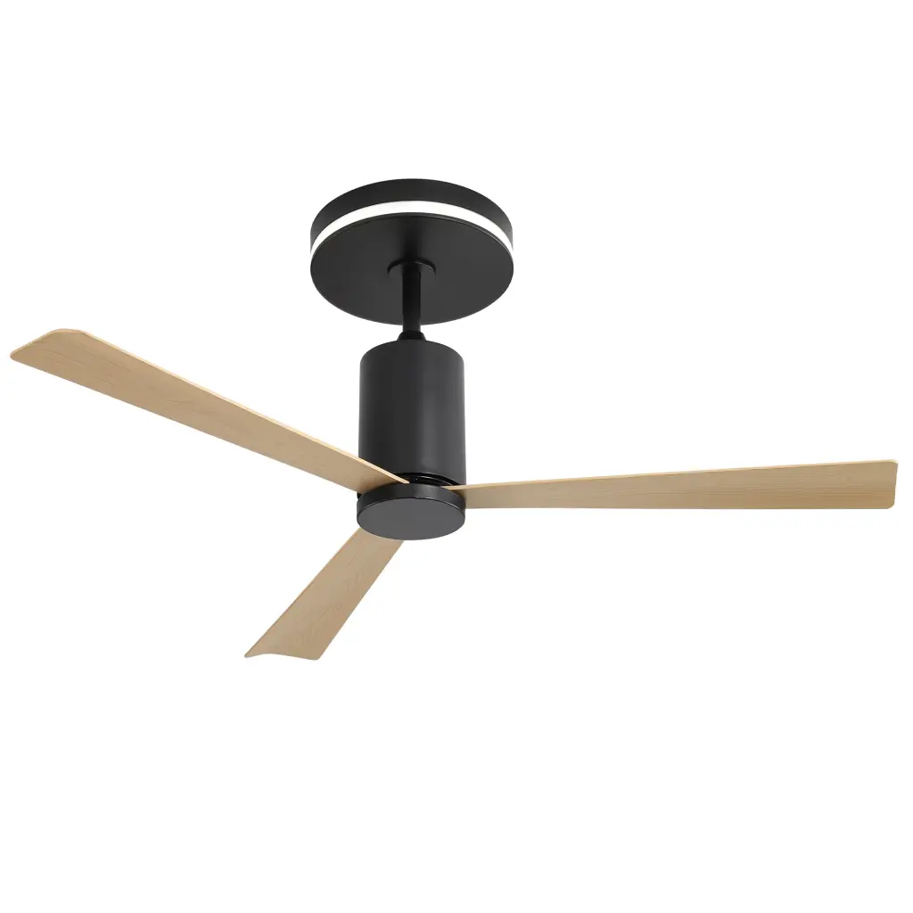 52 Inch Modern Flush Mount LED Light And Remote Control 3 ABS Blades ceiling fan