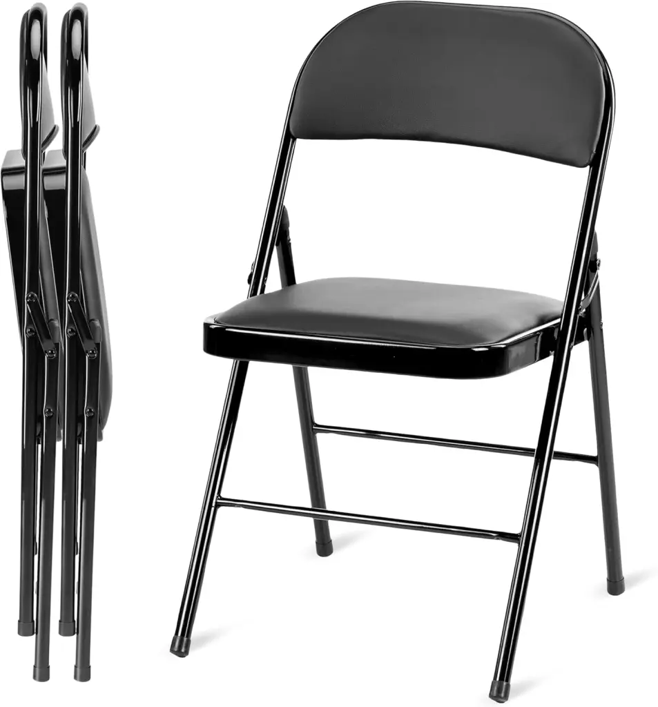 2 Pack Folding Chairs Hide Padded Cushion Seats Long Lasting Metal w1134dhs