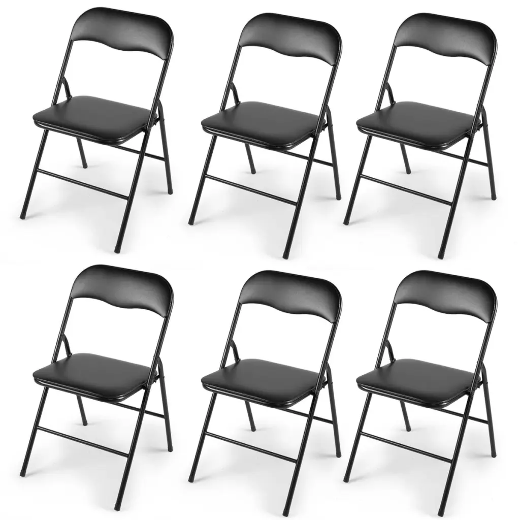 Polymer Folding Chair 6 Pack Stackable Indoor Outdoor Party Use w2181