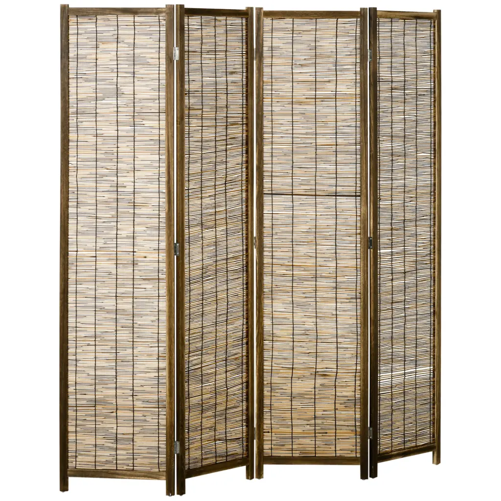 Homcom 4 Panel Room Divider 5.5 Ft Travel Friendly Folding Privacy Screens aosom business