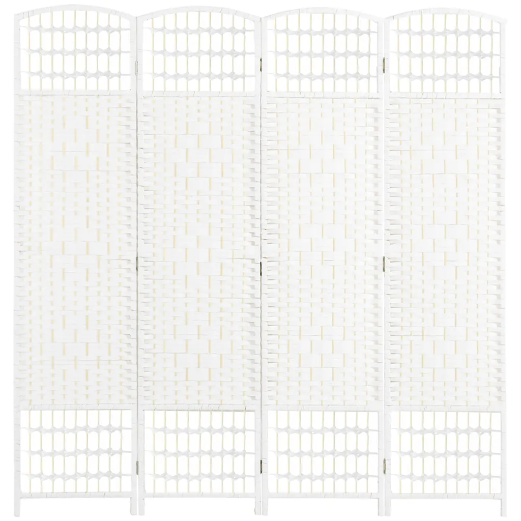 4 Panel Room Divider Folding Privacy Screen 5.6 Feet Wave Design Separator aosom business