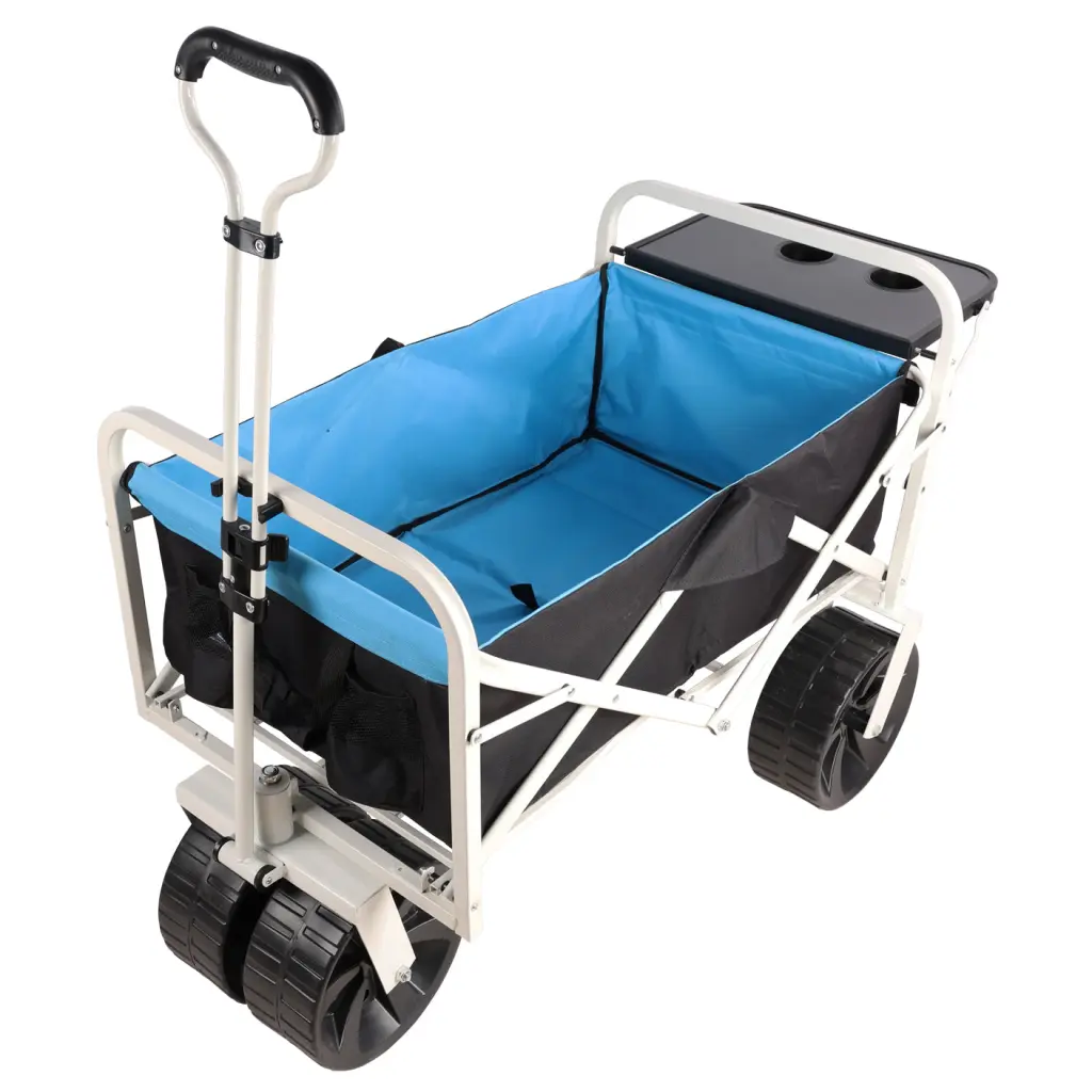 Folding Wagon Garden Shopping Beach Shopping Basket White Black Blue qdxfl