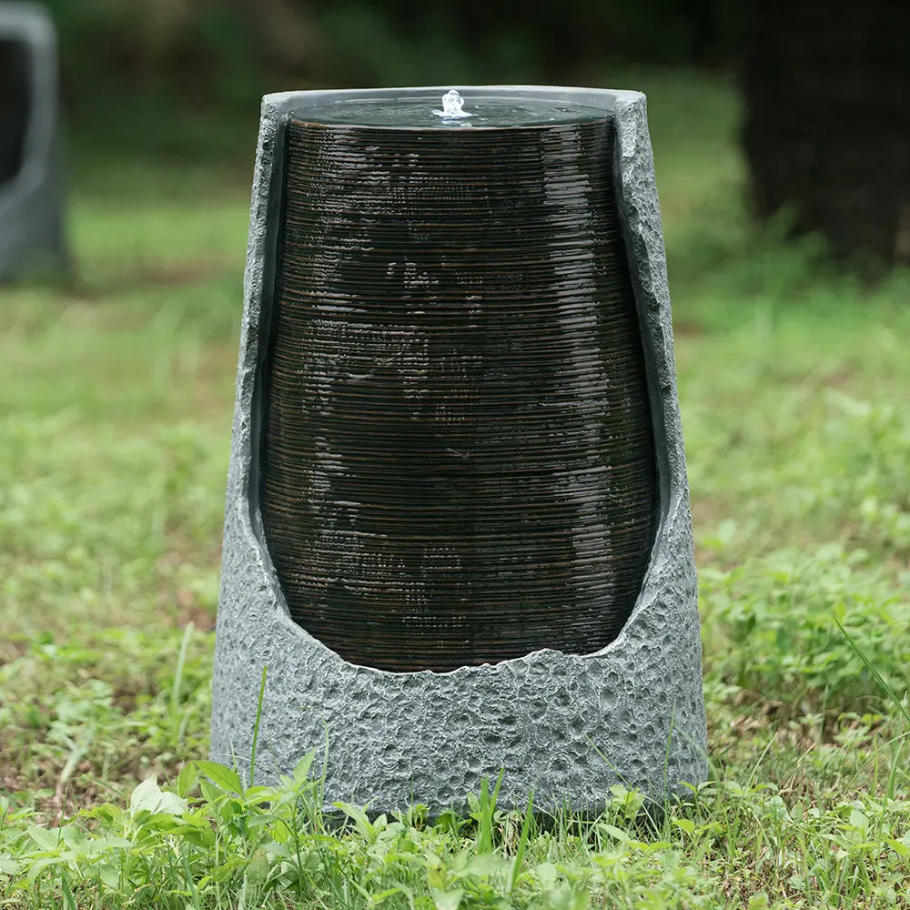 17x17x26 Inch Indoor Outdoor Polyresin Water Fountain Broken Urn Design w2078