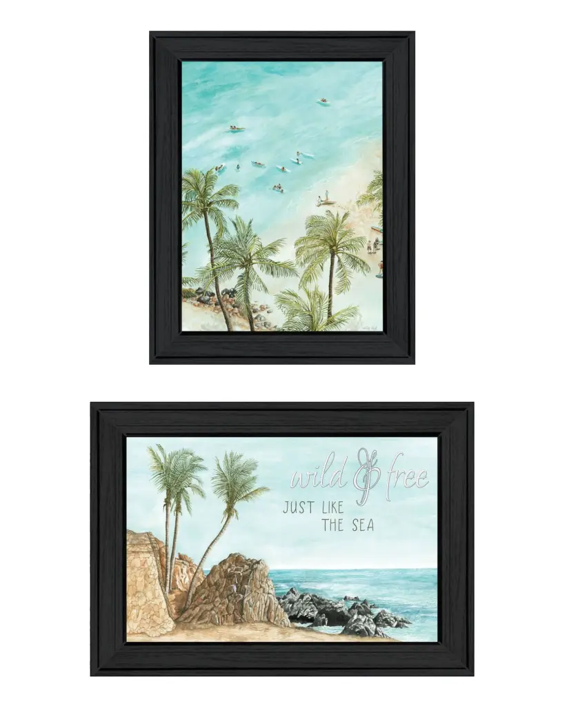 Wild And Free Ocean Breeze Framed Wall Art Living Room trendy decor 4u