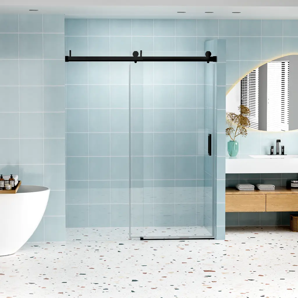 56-60 Inch Frameless Soft Closing Shower Door 6mm Tempered Glass bathin