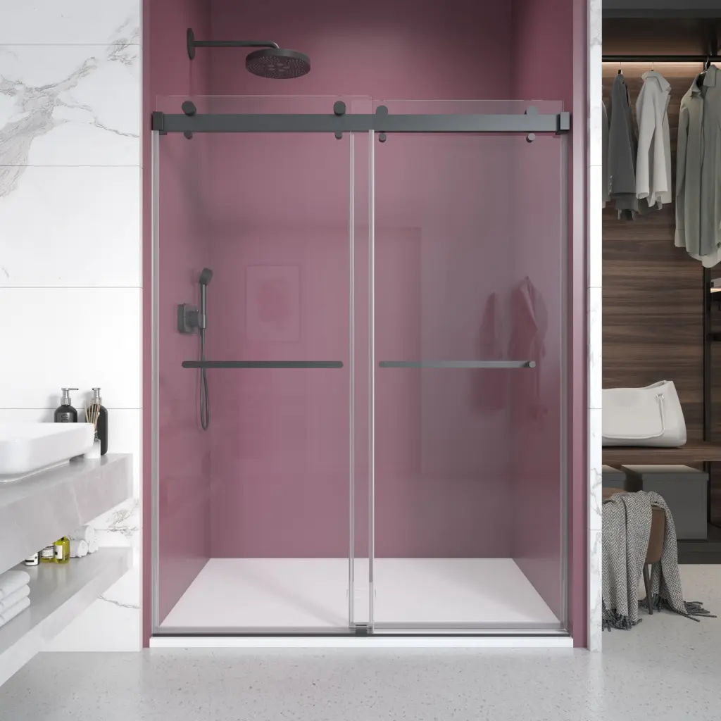 72-76 Inch Double Sliding Frameless Shower Door 3/8 Inch Glass innvonitiz showerdoor